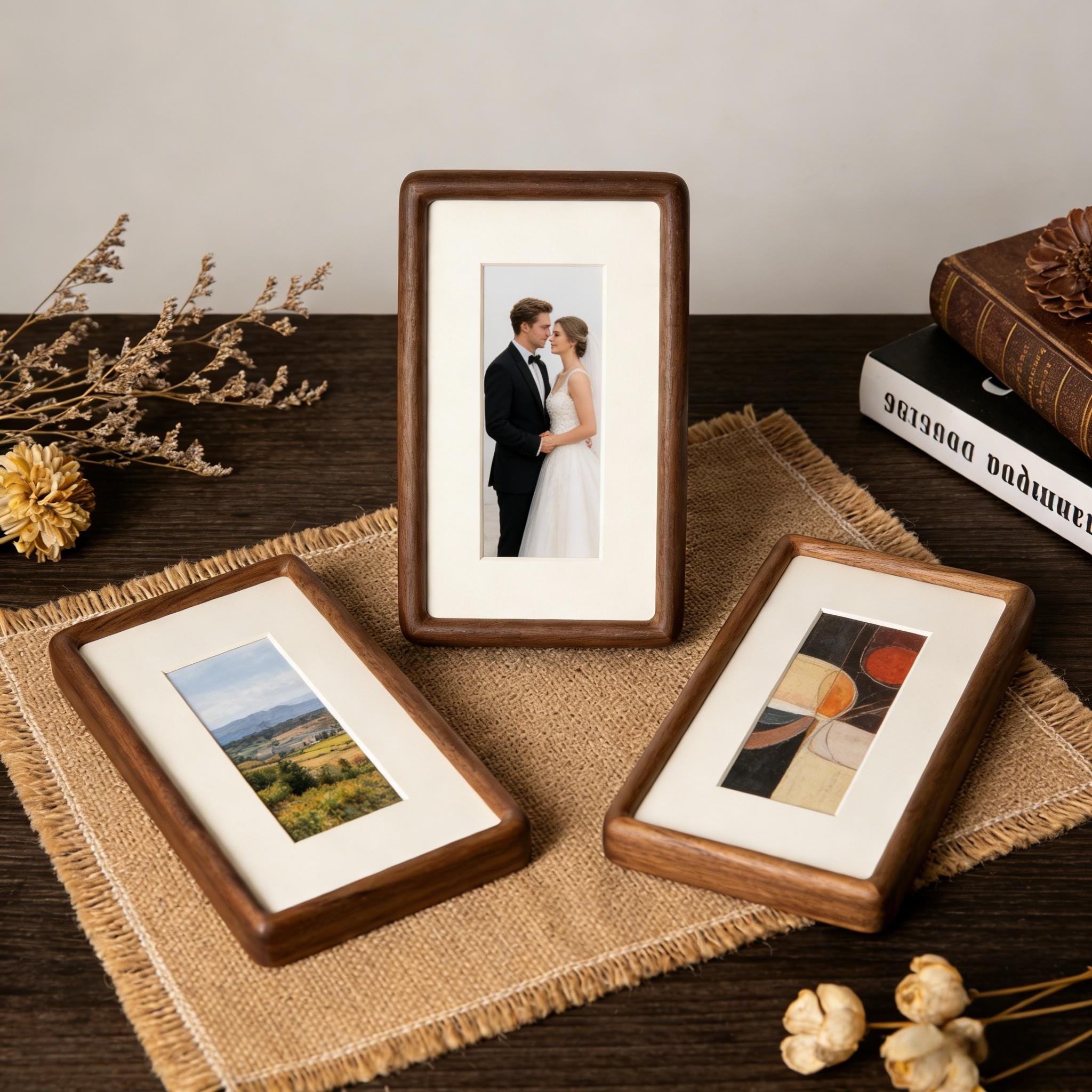 Long Photo Booth Photo Frame, Solid Wood Wedding Family Photo Frame ...