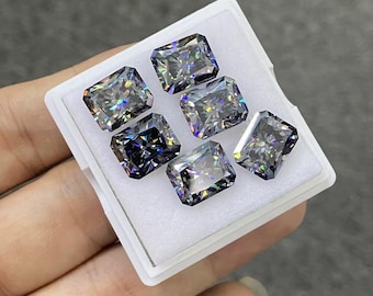 Gray Color Radiant Moissanite Loose Gemstone Grey Radiant Moissanite for Wedding Ring Pendant and Jewelry For Women Radiant Moissanite