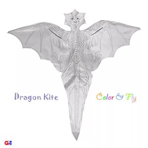 Kid&#39;s Coloring Kites - Dragon Kites (One Dozen) With Fly Kits - Handmade Bamboo Framed