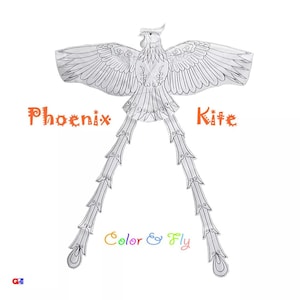 Kid&#39;s Coloring Kites - Chinese Phoenix Kites (One Dozen) With Fly Kits - Handmade Bamboo Framed