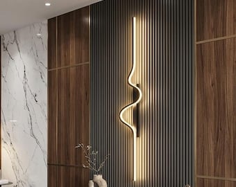 Modern Sinuous LED Wall Lamp – Minimalist Wave Design, Warm 3000k Light