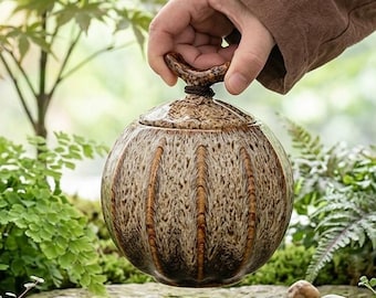 Turquoise Ceramic Ginger Jar, Ribbed Crackle Glaze, Vintage Tassel Storage Pot
