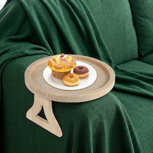 Wooden Sofa Arm Tray – Clip-On Couch Table for Drinks, Snacks, Remotes