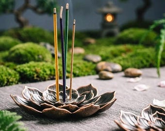 Lotus Incense Holder for Sticks, Meditation Yoga Decor