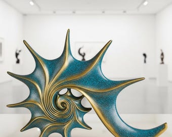 Abstract Shell Sculpture – Modern Resin Art Decor for Elegant Interiors