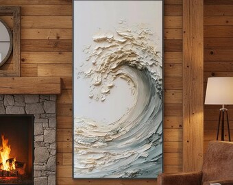 Handpainted Abstract Oil Painting, Textured Knife Palette Wall Art, Modern Canvas