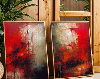 Abstrakcyjna sztuka minimalistyczna, zestaw 2, plik cyfrowy do pobrania, nowoczesny wystrój domu, wydruk pionowy