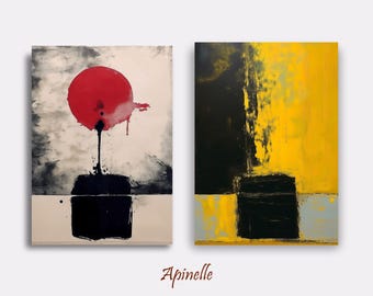 Zestaw abstrakcyjnych wydruków artystycznych | Nowoczesna dekoracja ścienna (do pobrania w wersji cyfrowej)