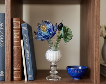 Glass Flower Bouquet Decor, Botanical Floral Arrangement, Home Accent for Table Shelf Window, Gift for Flower Lover