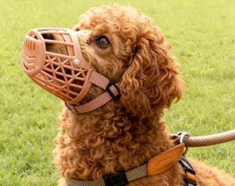 Bozal de plástico ajustable para perros que ladran, mastican o muerden – Ayuda para el entrenamiento de caniches