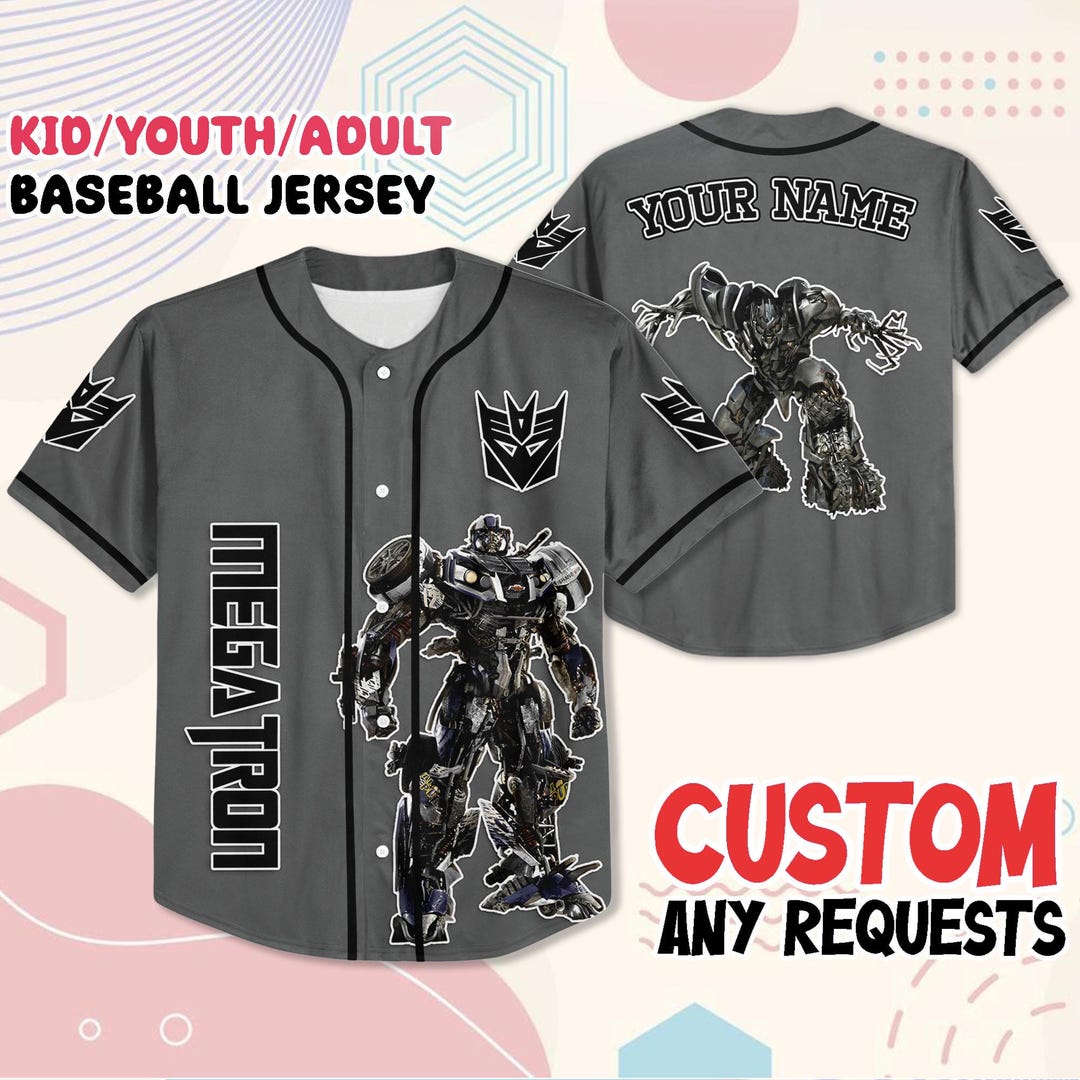 Custom Megatron Decepticon Transformers Baseball Jersey, Personalized ...