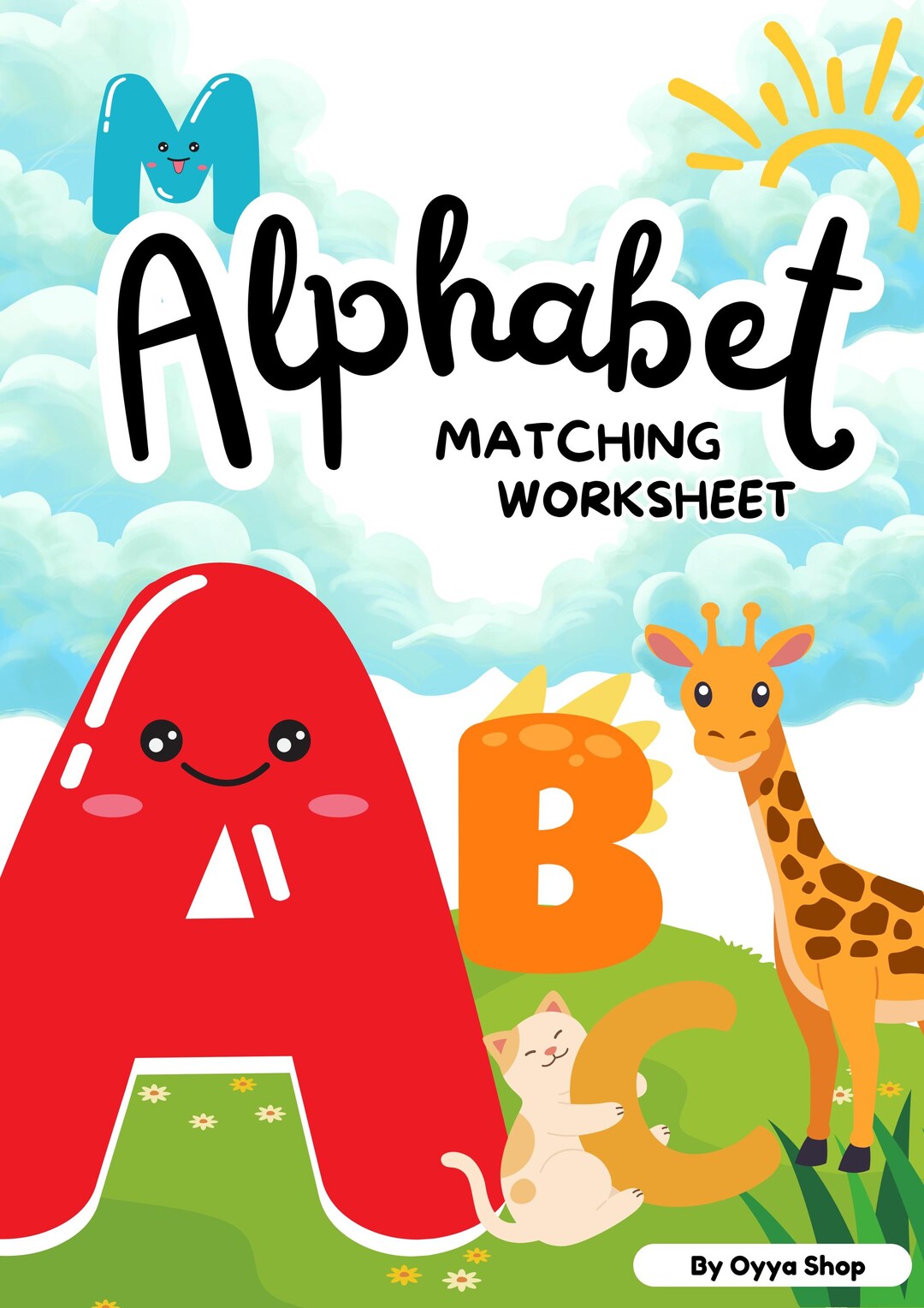 Alphabet ABC Matching Worksheet: Educational A4 (PDF Download) - Etsy ...
