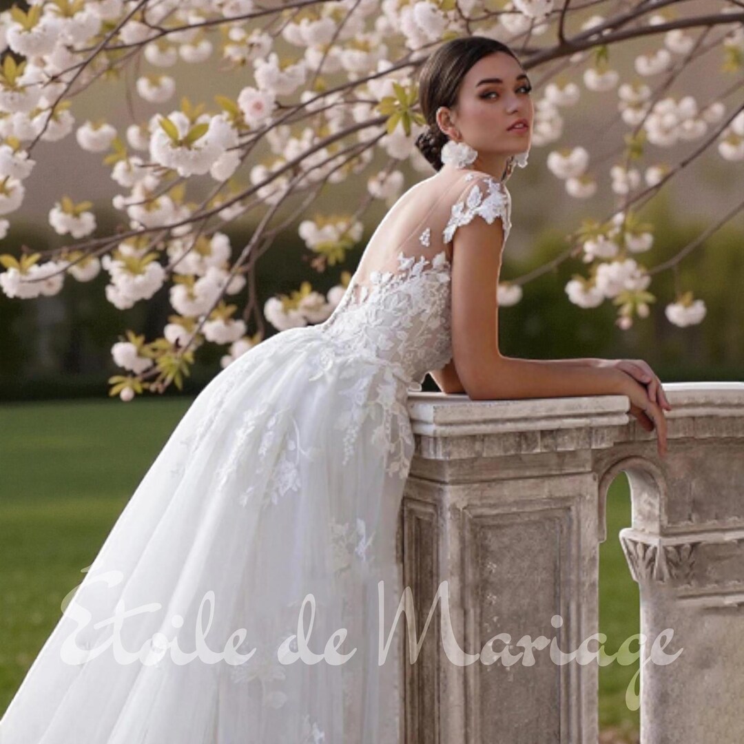 etsy wedding dress Lace Appliqué • Handmade Tulle Bridal Gown Men's Club — St. cf-size-3x-22w-24w Dress shops Train length is 80cm Color:Pale Mint