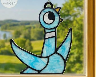 Reading Pigeon Suncatcher, Mo Willems Book Character Ornament, Faux Stained Glass Acrylic, Teacher Librarian Gift, Reading Corner Decor