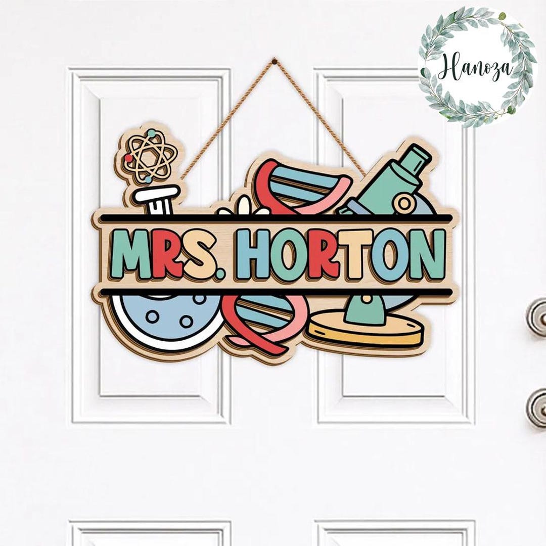 Custom Science Teacher Door Sign: Lab Decor, Back to School Gift - Etsy