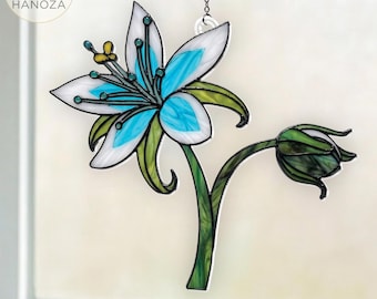 LoZ Silent Princess Flower Suncatcher Navi Fairy Window Hanging, Stained Glass Style Acrylic Decor, Hyrule Gaming Gift, Gamer Room Decor Art