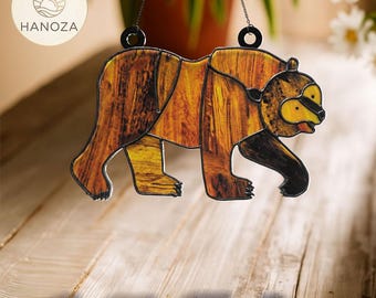 Brown Bear What Do You See Suncatcher, Faux Stained Glass Acrylic Window Hanging, Eric Carle Inspired Decor, Teacher Librarian Gift