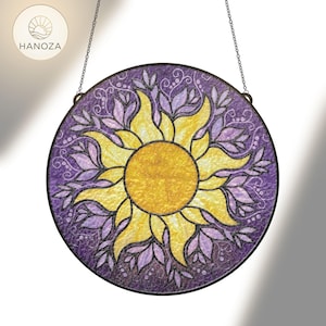 Tangled Sun Glass Suncatcher, Rapunzel Sun Window Hanging, Stained Glass Style Disney Decor, Nursery Wall Art, Floating Lanterns Gift Art