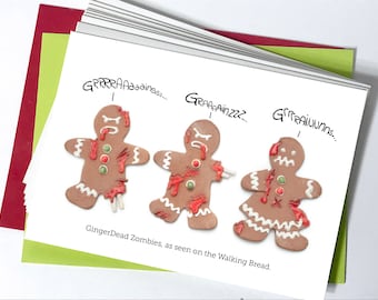 GingerDead Zombie Holidays silly holiday card as seen on The Walking Bread