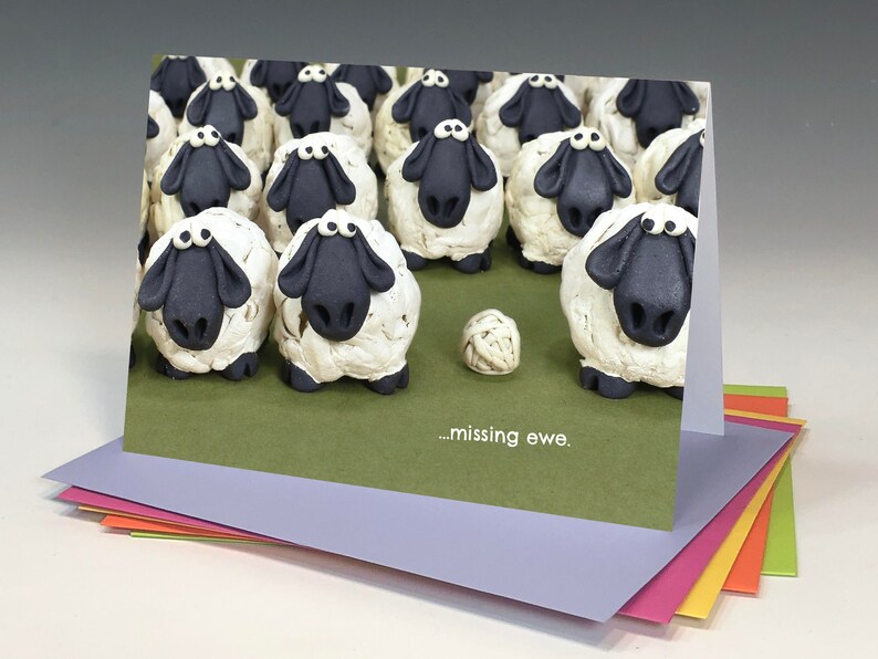 Missing You Card with Silly Sheep Missing Ewe image 1