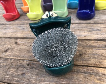 SPONGEMONSTER - teal green handy helper for your kitchen sink or bathroom sink