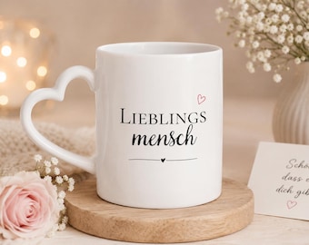 Favorite Person Mug with Heart Handle | Gift for Favorite Persons | Romantic Coffee Mug | Sweet Gift Idea for Girlfriend and Partner