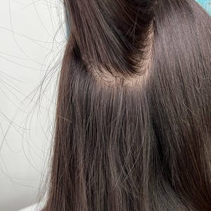 Europese pruik van echt haar, volledig kant, chocoladebruin, 27 inch, klein kapje