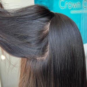 20-inch Europese pruik van echt haar, volledig kant, zijden basis, chocoladebruin