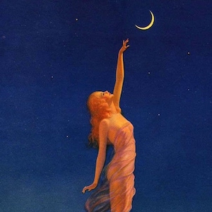 Greif nach dem Mond - eine 10 x 14 cm große Grußkarte