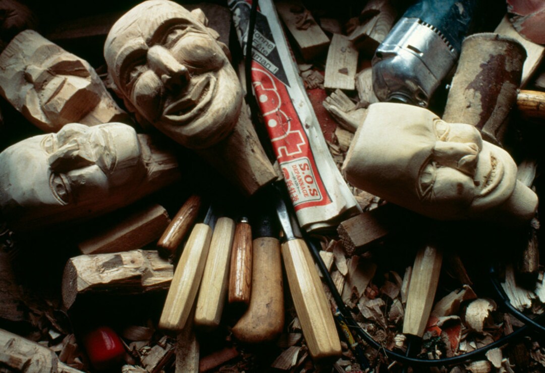 ACEO of a French Maker's Workbench Tools and Etsy