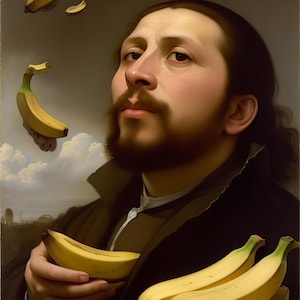 En contemplant la banane, un bloc-notes de 4,25 x 5,5 pouces