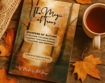 Autumn Trees Reverse Coloring Book: Mindful Drawing Art (Digital PDF)