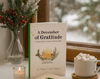 December Gratitude Journal: 31 Days of Gratitude, and Daily Reflection, Reverse Coloring (Digital PDF)