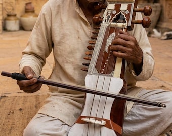 MKS Indian Sarangi – Professional Quality, Natural Wood Finish