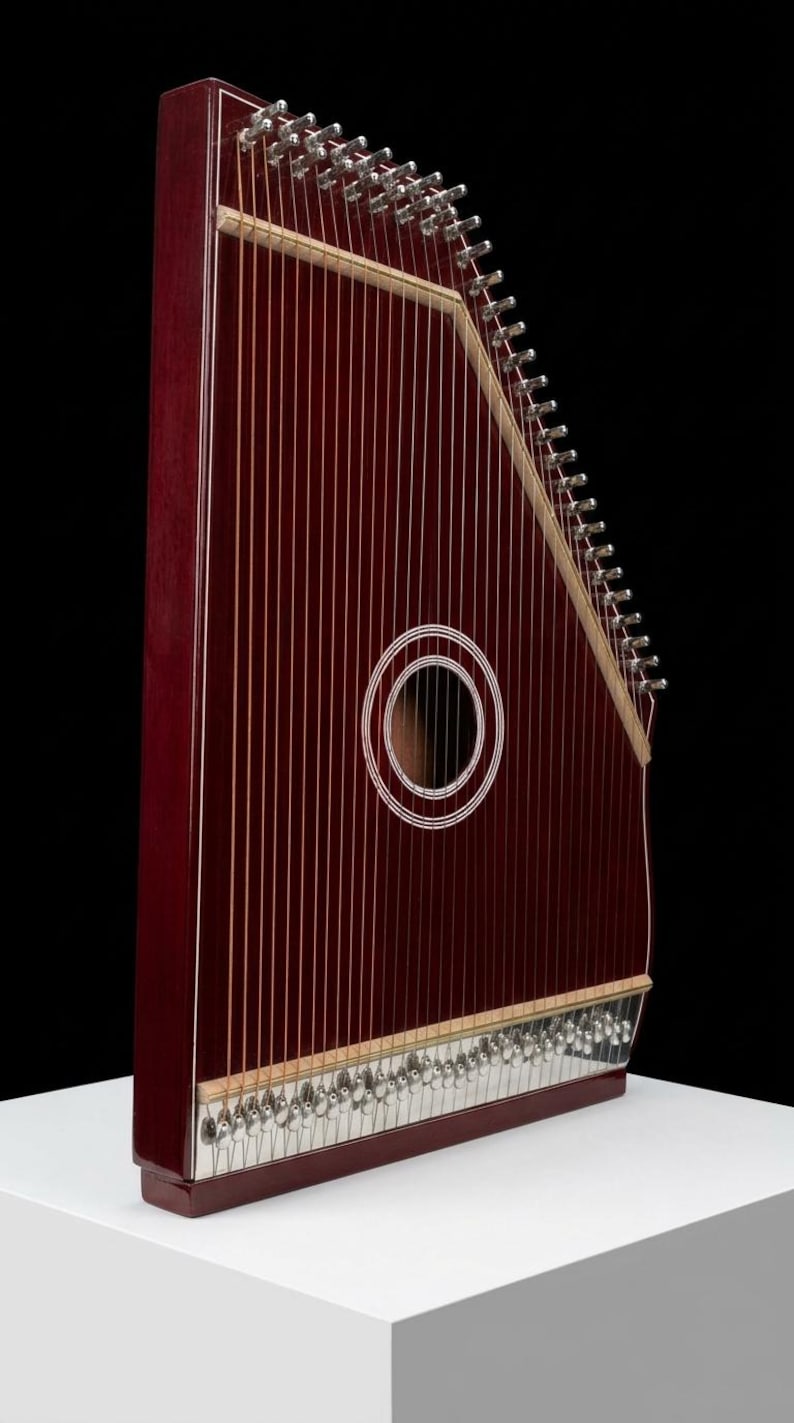 MKS Swarmandal 36-string Tun Wood Indian Classical Instrument With Case ...
