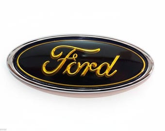 FORD Black EMBLEM 4 Inches OVAL Logo Front Grille/Tailgate Badge 1999-16 3m Tape