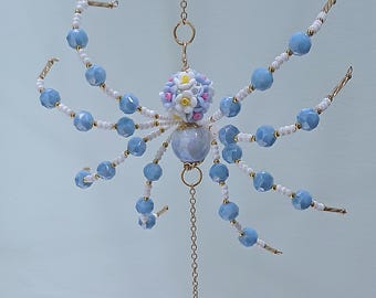 Spider Ornament, Beaded Spider Suncatcher