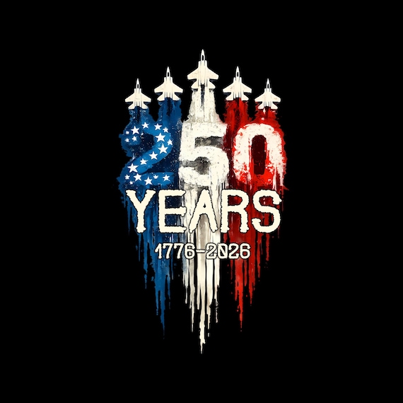 250 Years Fighter Jets Png, USA 250th Anniversary PNG, 1776-2026, America 250 Emblem, Semiquincentennial, 4th of July PNG