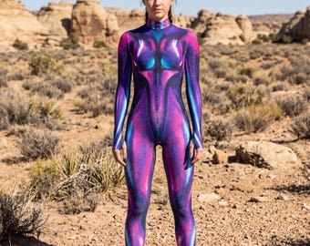 Rave Festival Jumpsuit - Cosmic Galaxy 3D Print Bodysuit for Women