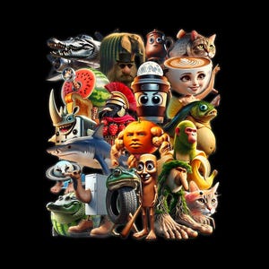 Pakiet Italian Brainrot Homage PNG, włoski projekt koszulki Brainrot, Bombardino Crocodilo PNG, Tralalero Tralala, Tung Tung Tung Sahur PNG