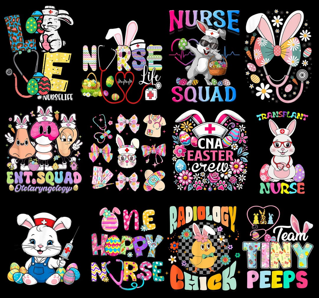 Nurse Easter Day Designs Png, Nurse Easter Bundle Svg, Bunny Nurse Png ...
