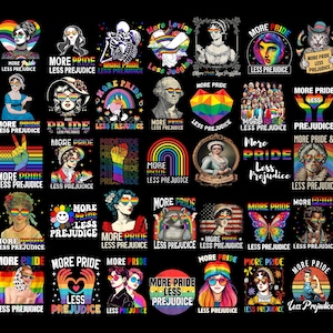 More Pride Less Prejudice png, LGBTQ-shirt, Proud Ally png, Pride Month png, LGBTQ-shirt png, LGBTQ-cadeau, Pride Parade, lesbische sublimatie