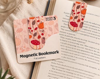 Autumn Magnetic Bookmark – Fall Pattern Page Marker | Reading Gift | Magnetic Bookmark Autumn