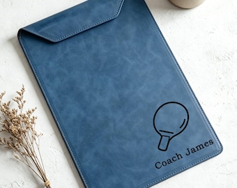 Coach Gifts Baseball, Personalized Leather Clipboard, Gifts for Coach, Custom Coach Gifts, Basketball Coach Gift, Vegan Leather Clipboard.