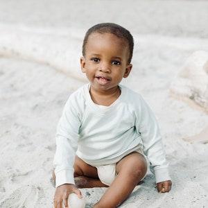 Naturally Dyed Organic Cotton Baby Pullover, Sky - Natural Indigo