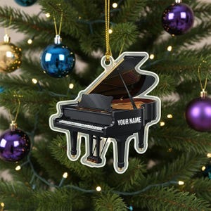 Custom Piano Ornament – Personalized Acrylic Grand Piano Gift