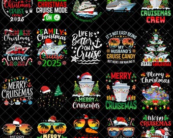 Merry Cruisemas PNG Bundle, Family Christmas Cruise Shirt, Christmas Holiday Trip, Matching Christmas Cruise Png, Christmas Lights Tee