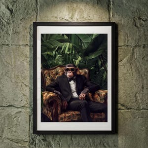 Chimpanzee Wall Art: Gentleman Ape - Tuxedo and Bow Tie