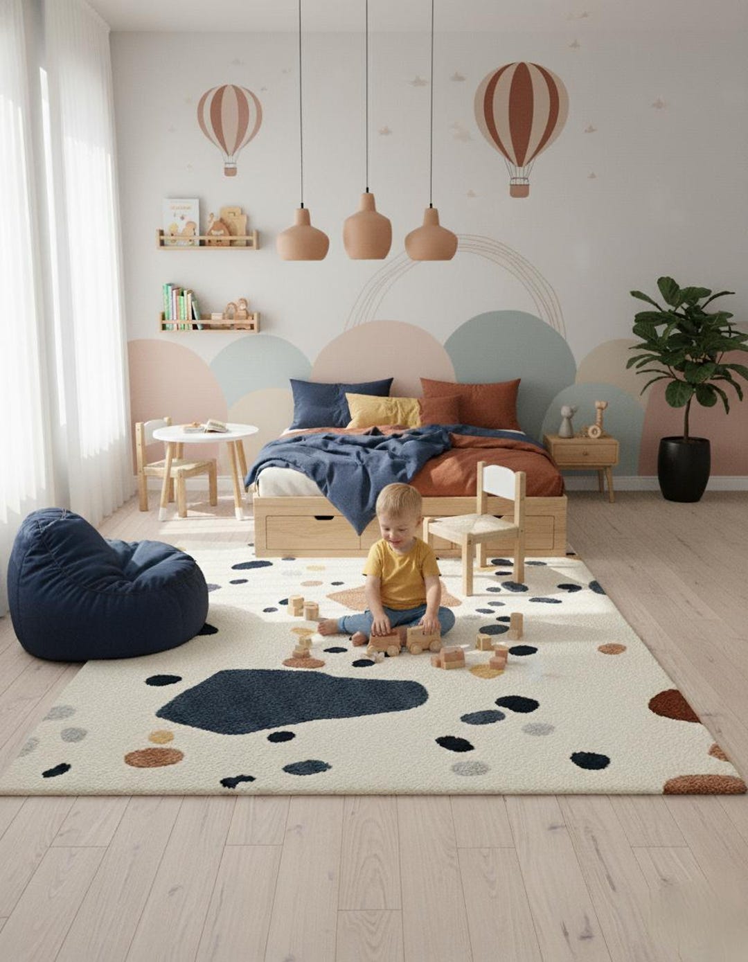 Terrazo Rug Modern Terrazzo Rug | Soft Tufted Abstract Carpet | Multi-color Area ...