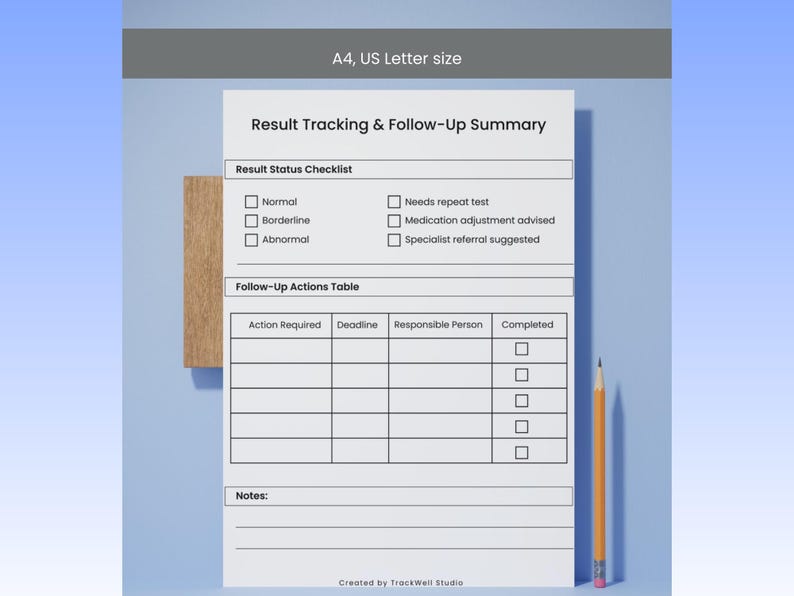 Medical Test Results Tracker Printable, Lab Report Log, Diagnostic ...